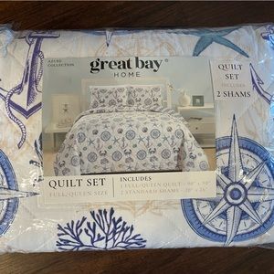 Nautical Quilt Set Full/Queen NEW